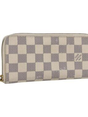 LOUIS VUITTON Damier Azur Portefeuille Clemence Long Wallet N61264 Auth 154247